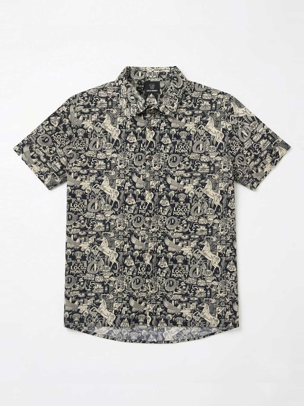 Camisa Loco Monky Nonsense Black – Estampado Guernica | 100% Algodón