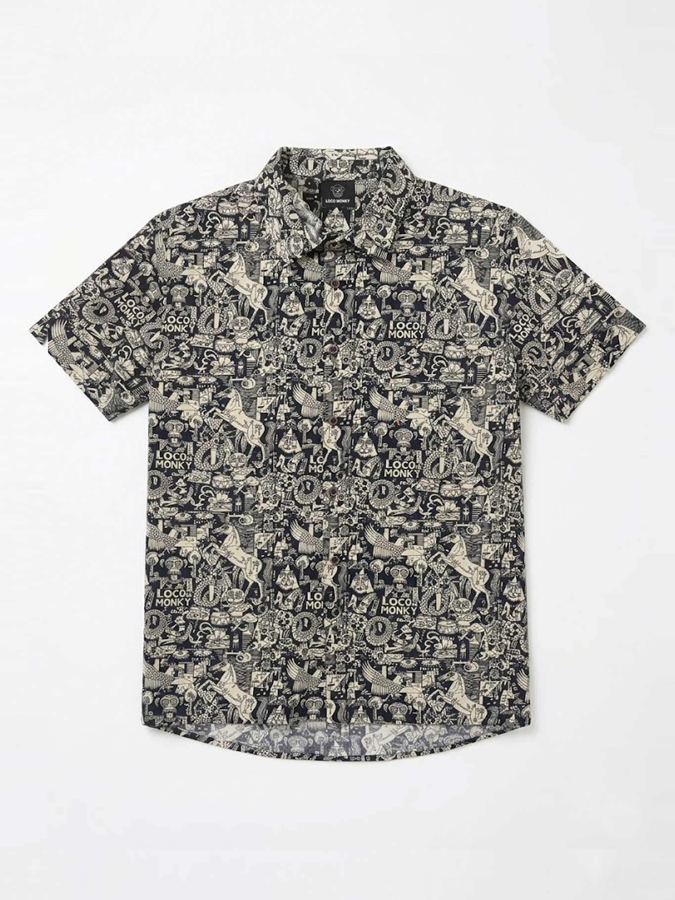 Camisa Loco Monky Nonsense Black – Estampado Guernica | 100% Algodón