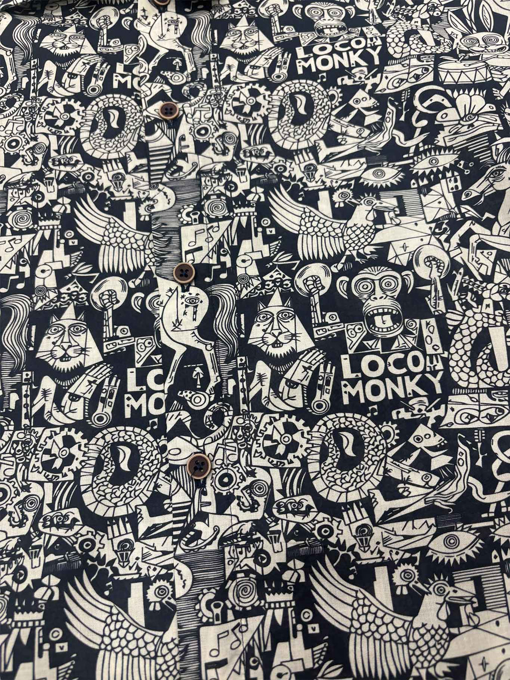 Camisa Loco Monky Nonsense Black – Estampado Guernica | 100% Algodón