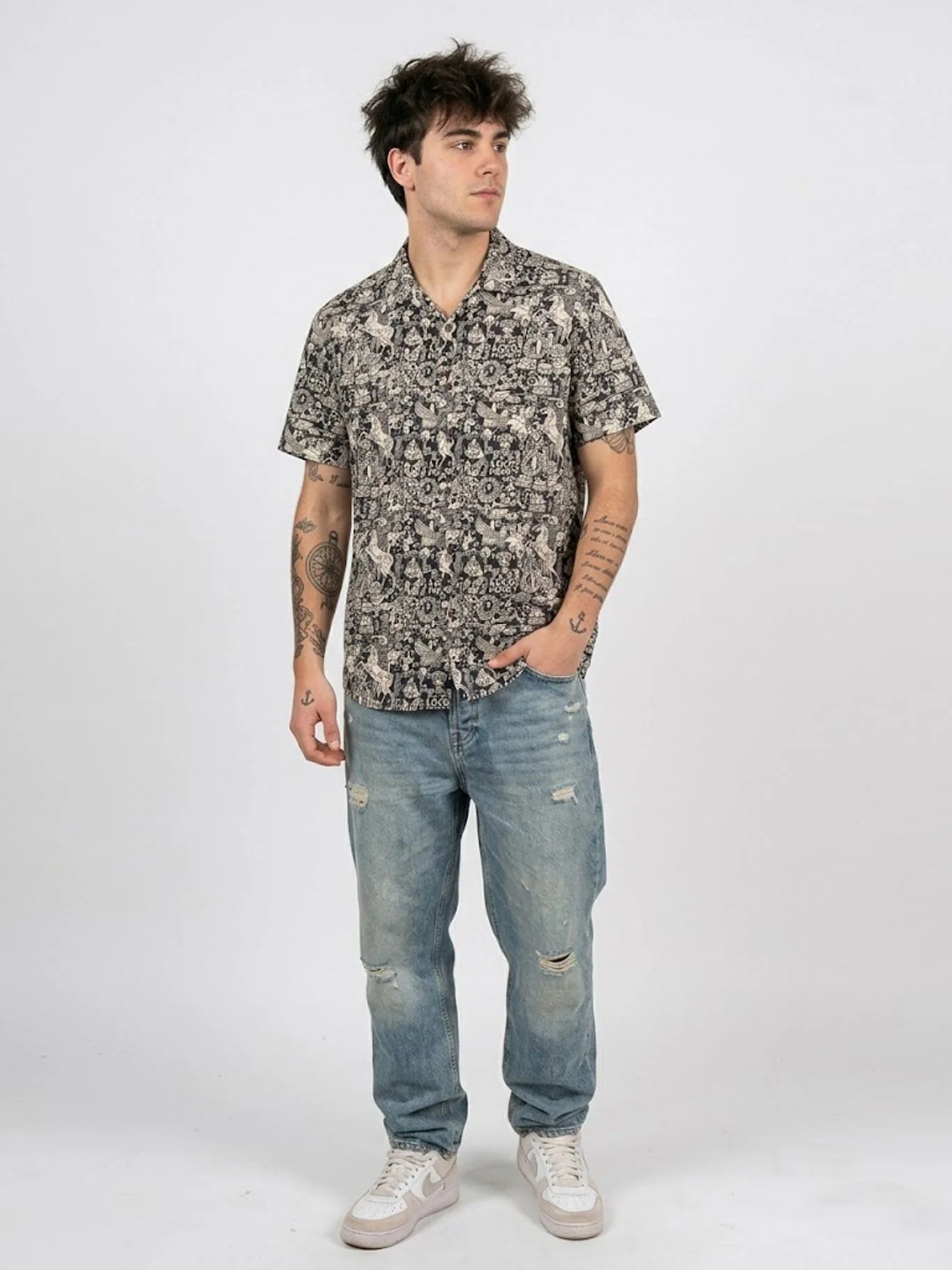 Camisa Loco Monky Nonsense Black – Estampado Guernica | 100% Algodón