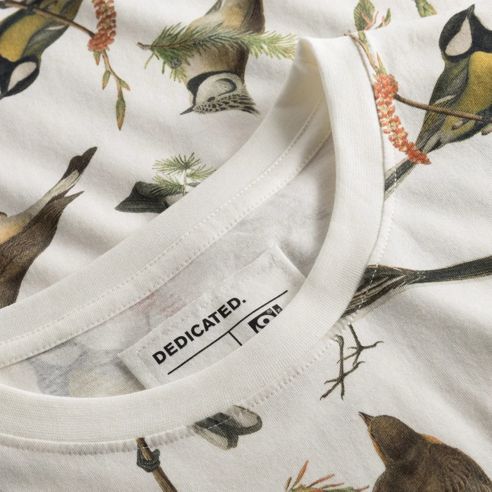 Camiseta Dedicated Stockholm Autumn Birds Off-White