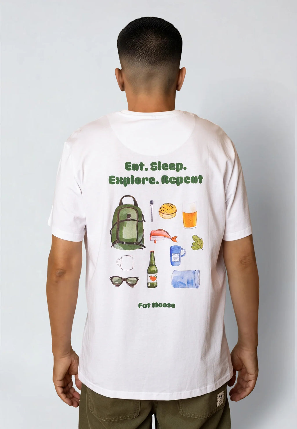 Camiseta Fat Moose Eat Sleep Blanco