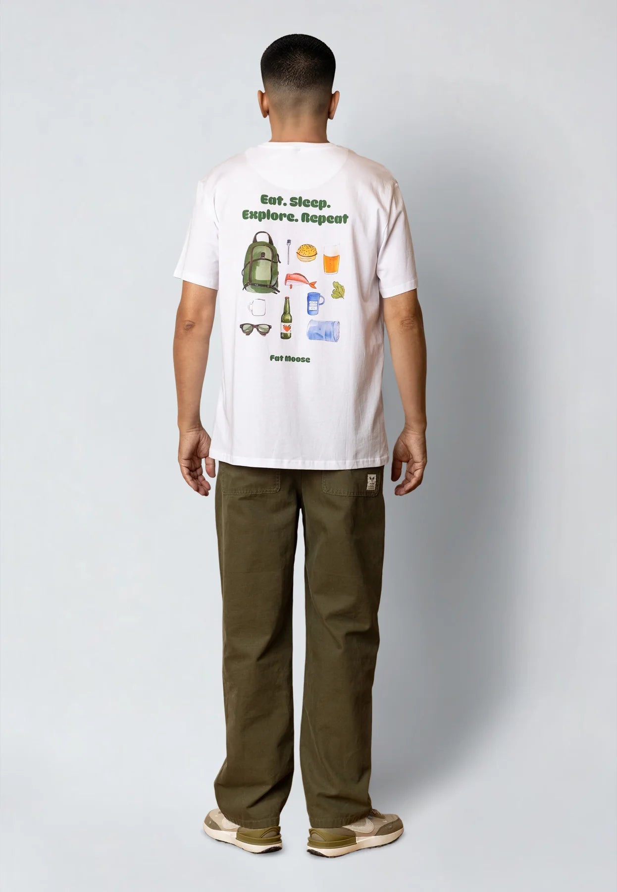 Camiseta Fat Moose Eat Sleep Blanco