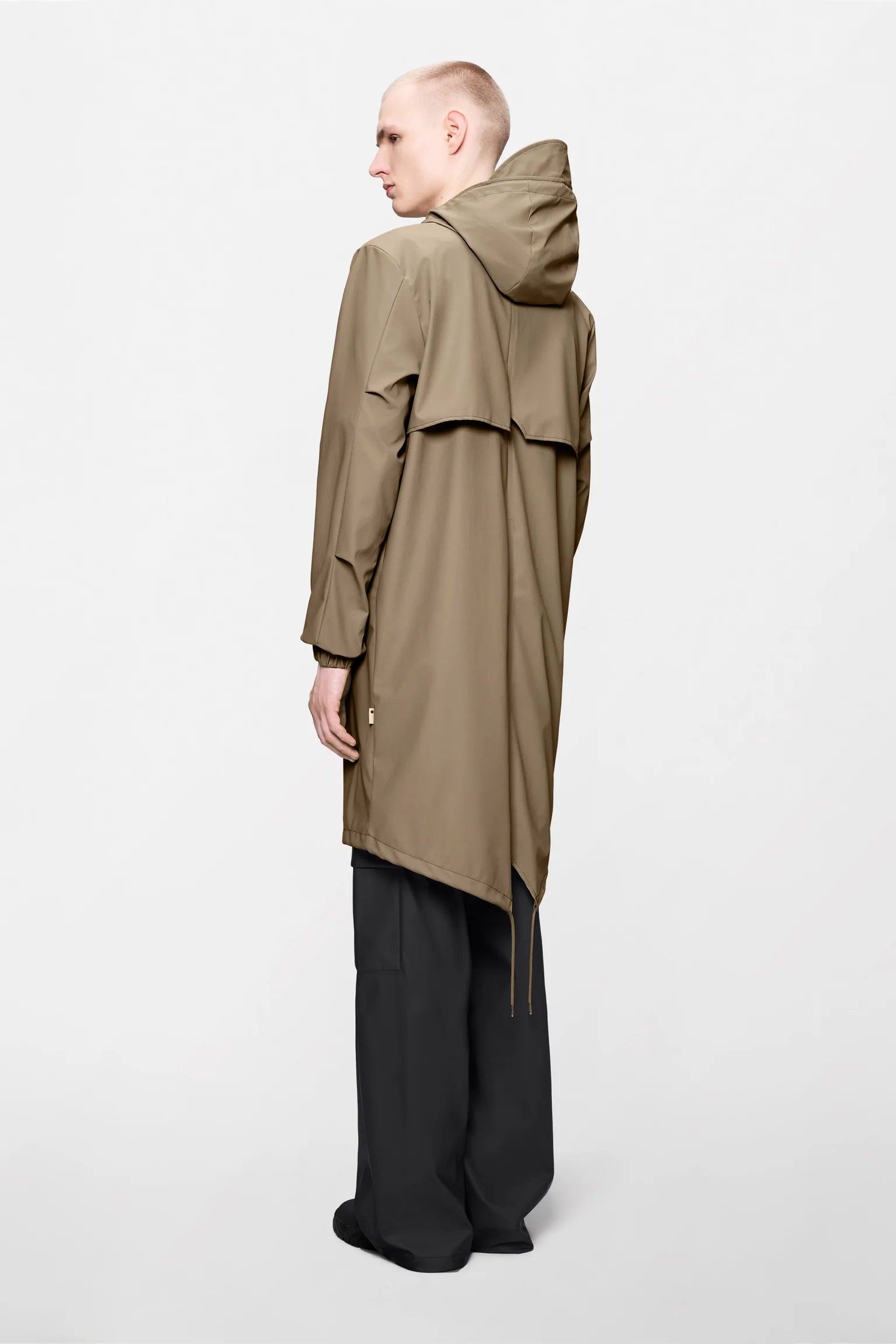 Parka Rains Fishtail W3 Impermeable Beige - Corte Largo