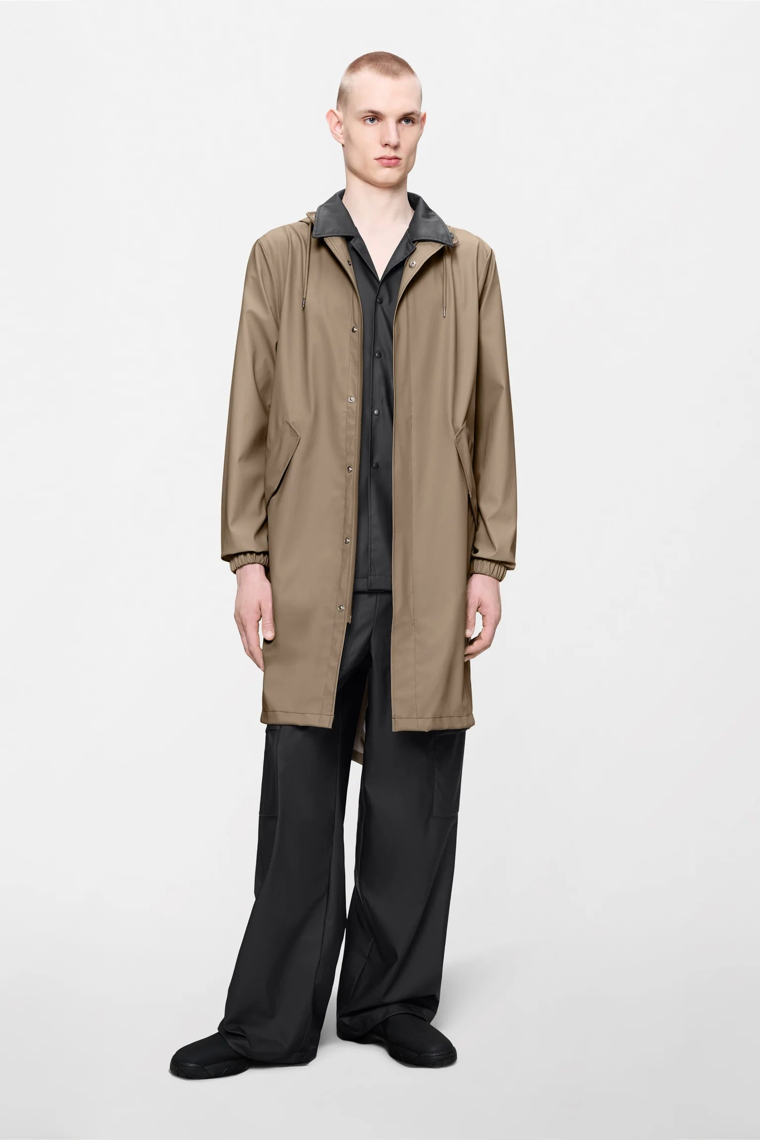 Parka Rains Fishtail W3 Impermeable Beige - Corte Largo