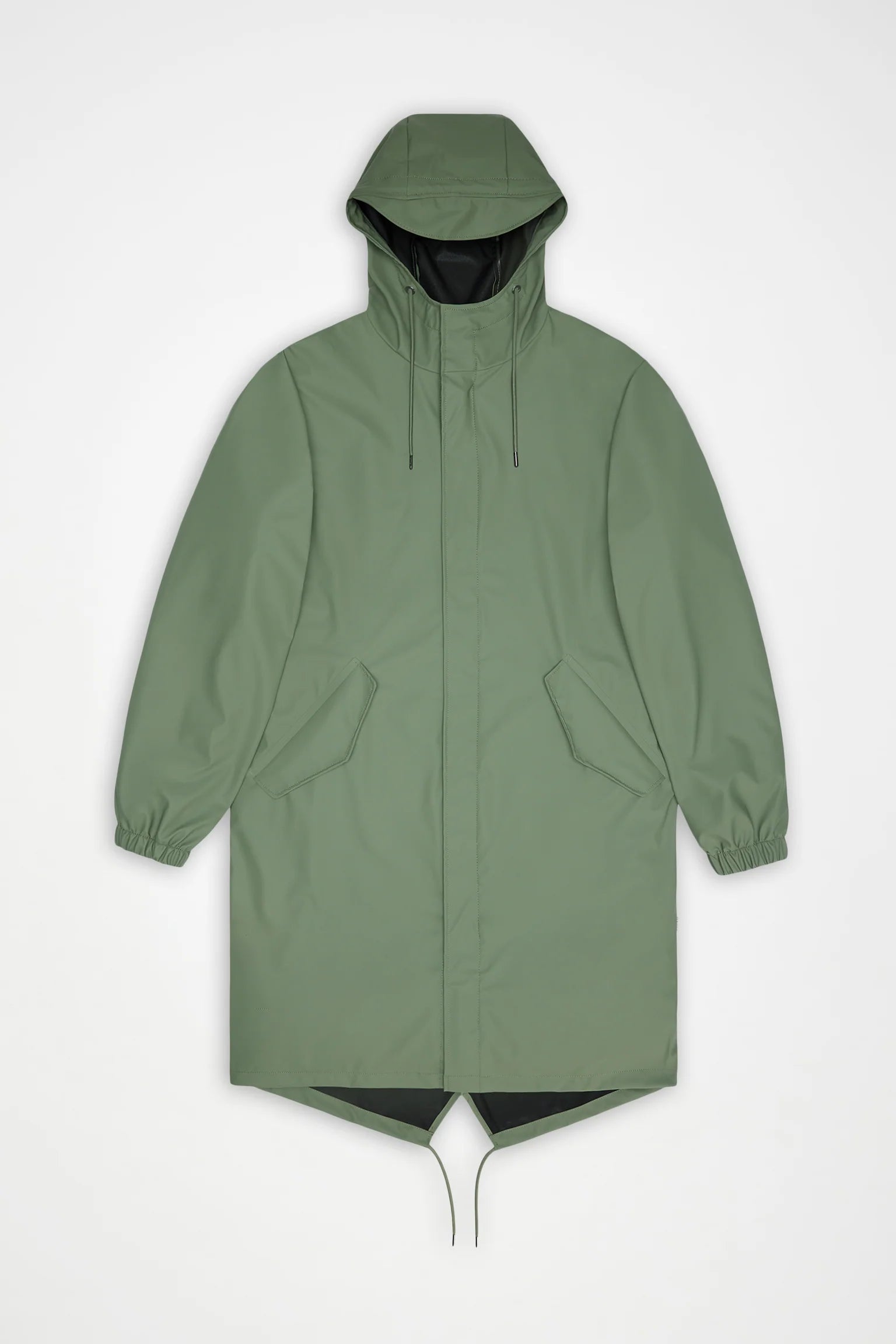 Parka Rains Fishtail W3 Impermeable Verde Well - Corte Largo