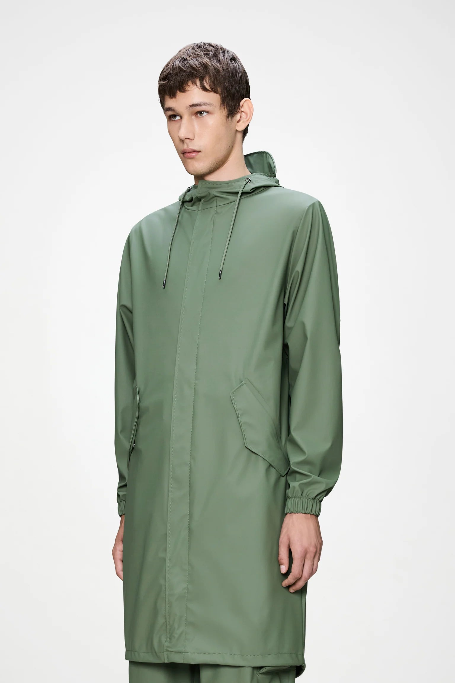 Parka Rains Fishtail W3 Impermeable Verde Well - Corte Largo