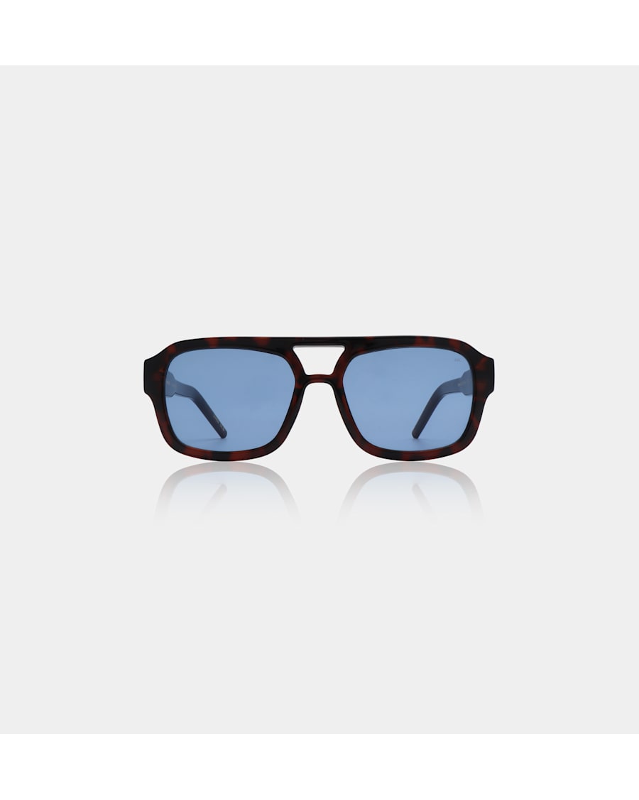 A. Kjærbede Kaya Demi Tortoise Sunglasses (Blue Lens)