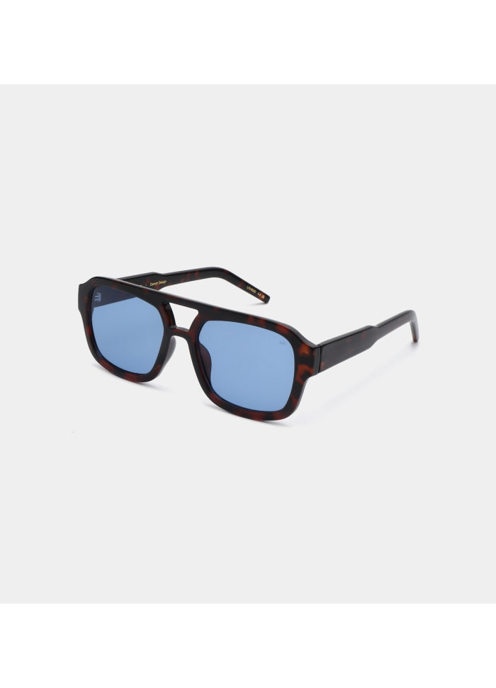 A. Kjærbede Kaya Demi Tortoise Sunglasses (Blue Lens)