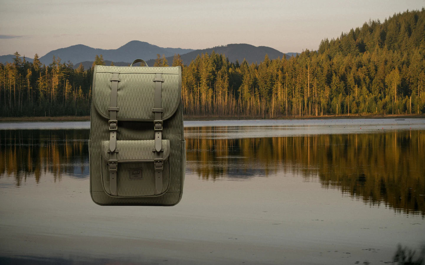 Mochila Herschel Little America Mid Ivy Green Diamond