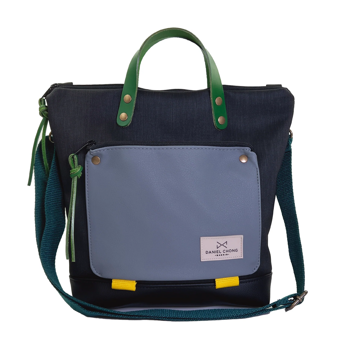 Bandolera Daniel Chong Cuadrada Book Holder Navy Azul Ceniza