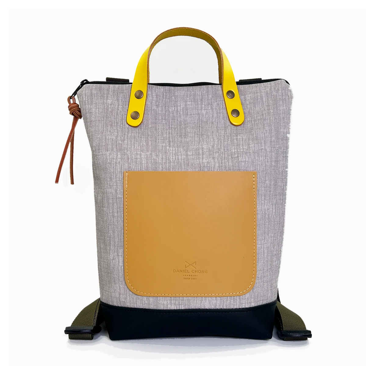 Mochila Daniel Chong Slim Mini Impermeable Crudo/Mostaza