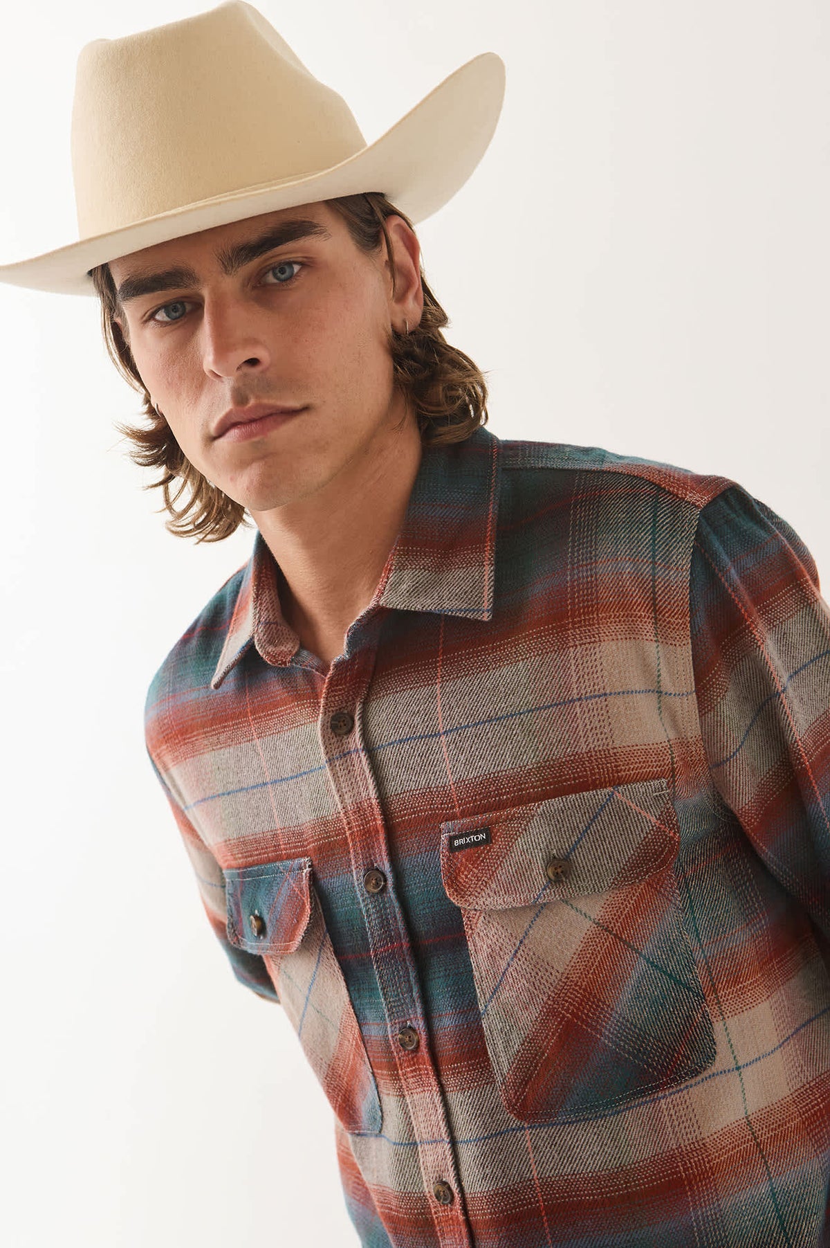 Camisa Brixton Bowery Flannel Multi Shadow