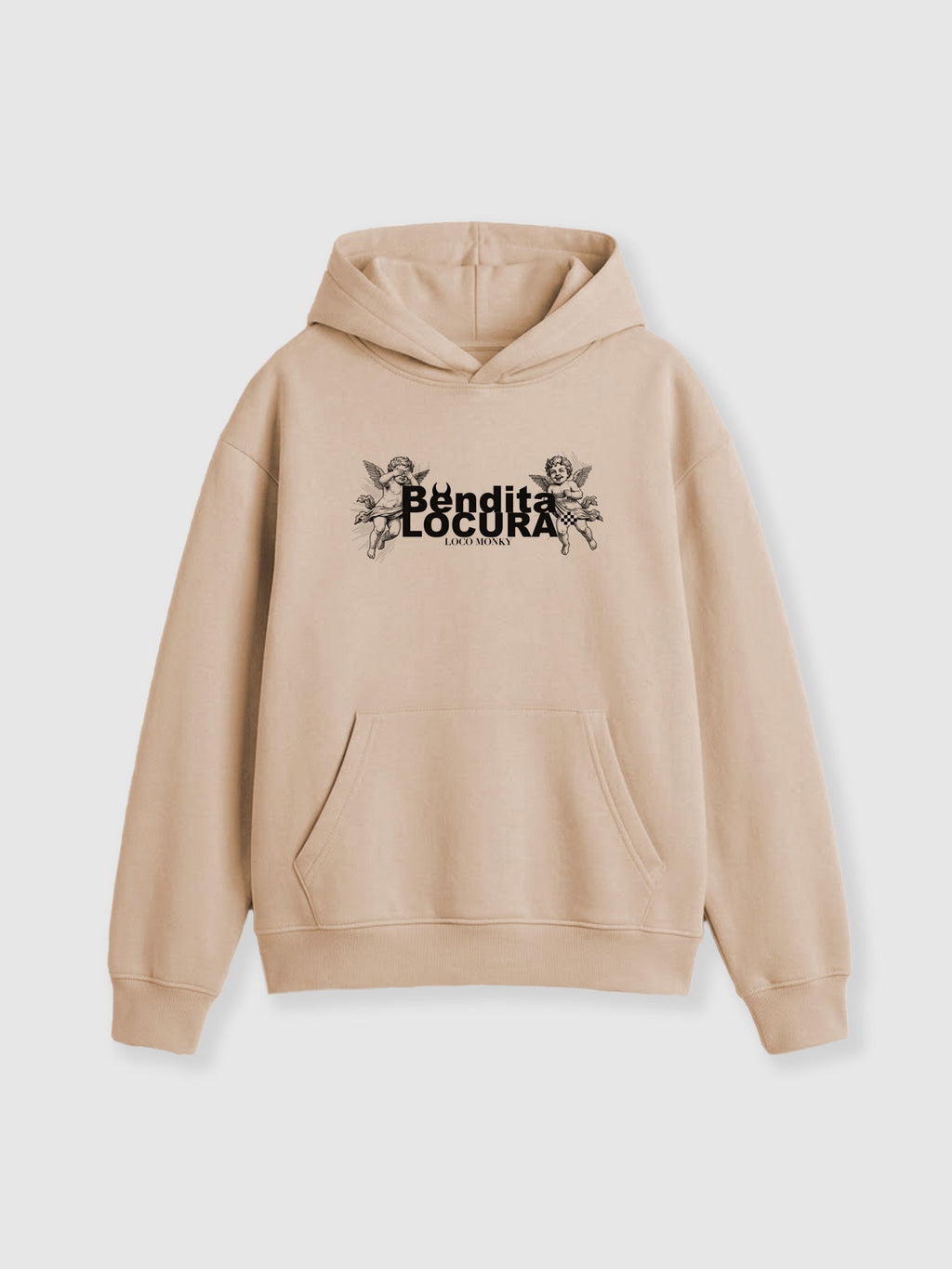 Sudadera Unisex Bendita Locura IV de Loco Monky Sand