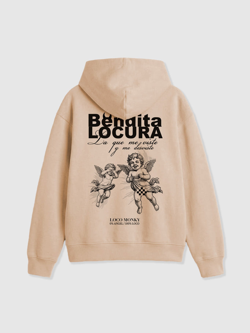 Sudadera Unisex Bendita Locura IV de Loco Monky Sand