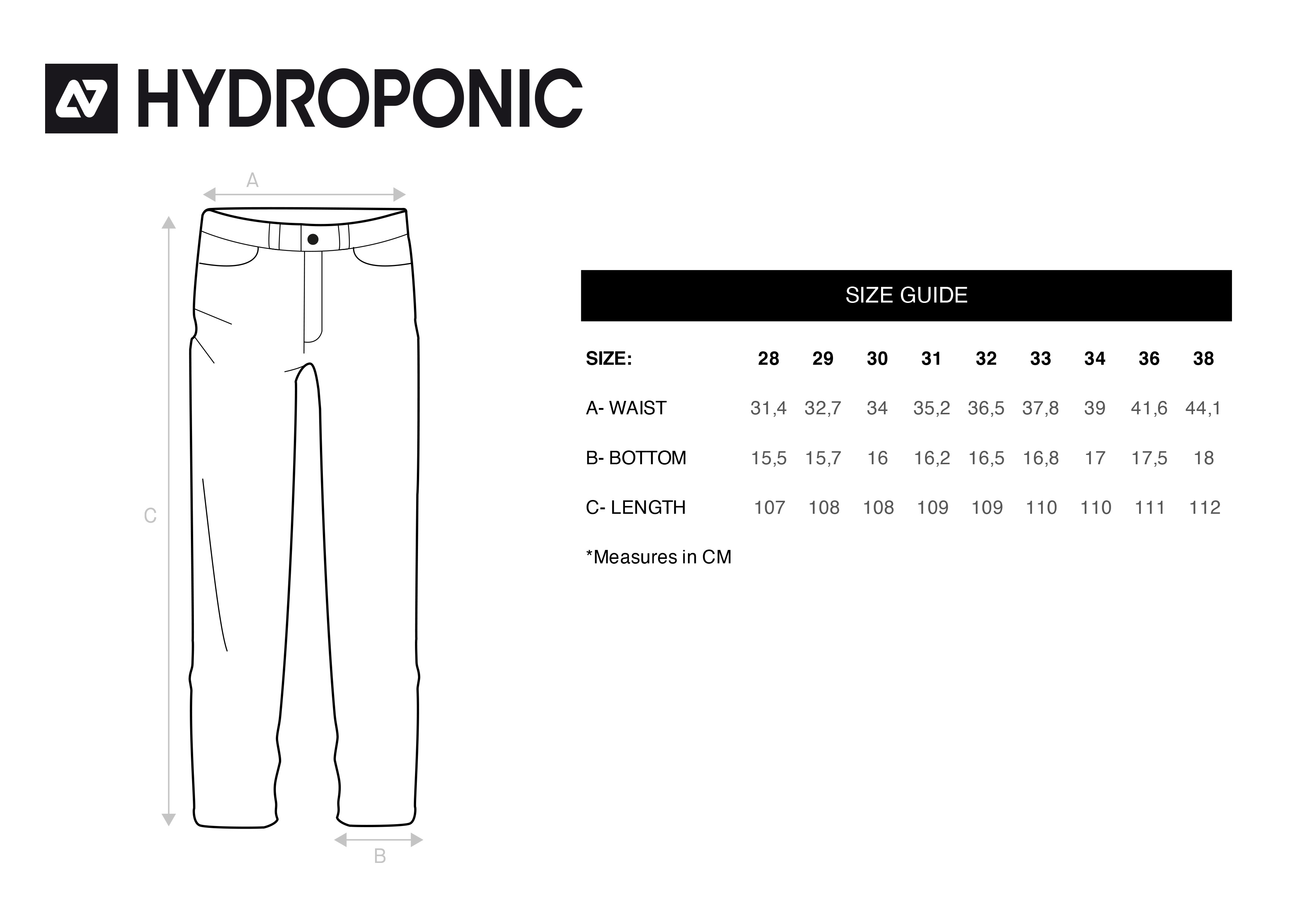 tallas pantalones hydroponic